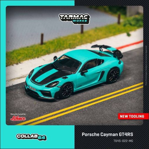 TarmacWorks Porsche Cayman GT4RS Mint Green