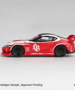 Alternative view of MiniGT LB-WORKS Toyota GR Supra Red/White